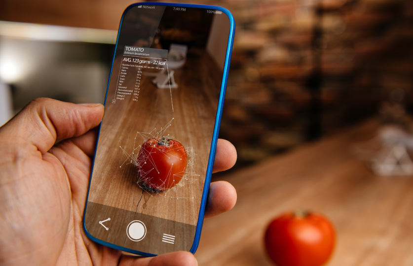 Mobile augmented reality on food