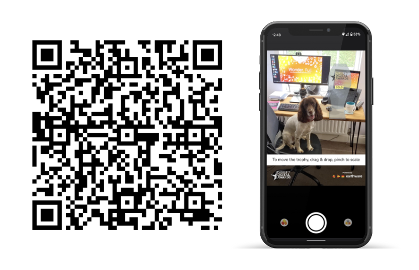 QR and demo screen capture for AR experience