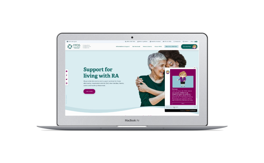 NRAS COVID-19 chatbot on MacBook
